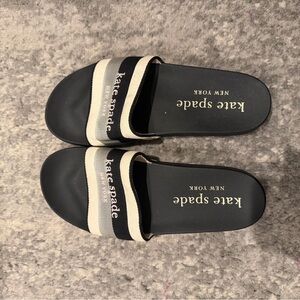 Kate Spade Black and Cream Slides